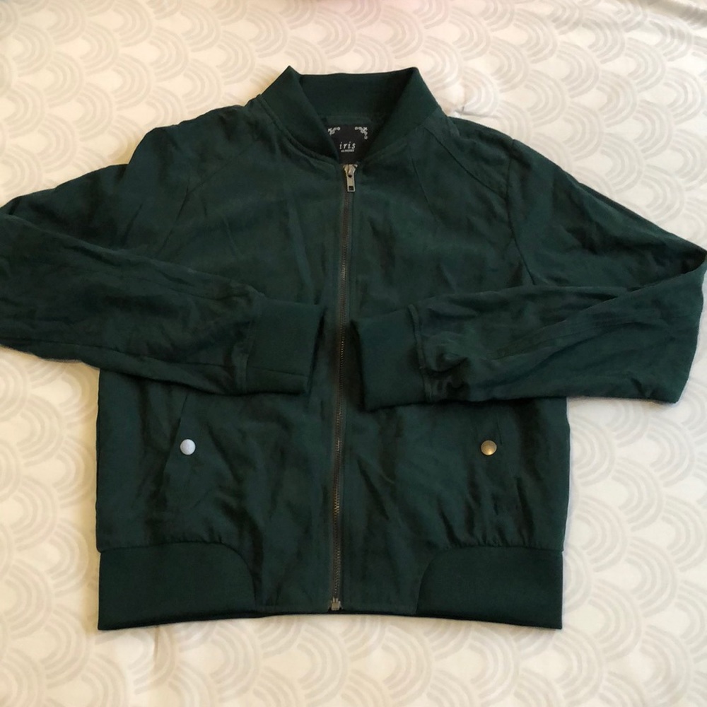 Hunter Green Suede Bomber Jacket!